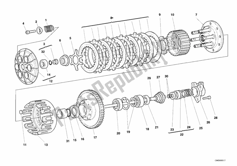 Tutte le parti per il Frizione del Ducati Superbike 748 R Single-seat 2000